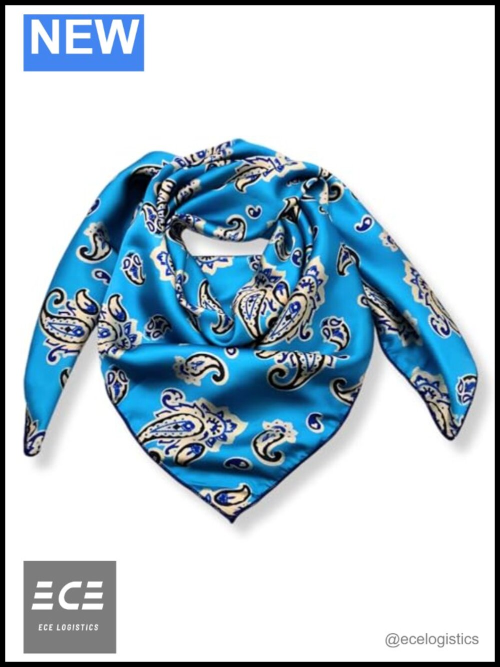 Silk Blend Wild Rag Scarf 36 Inch Western Paisley Square Bandana
